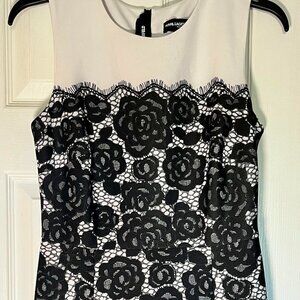 From Daytime To Evening! Karl Lagerfeld Black And White Sheath Dress Size 4